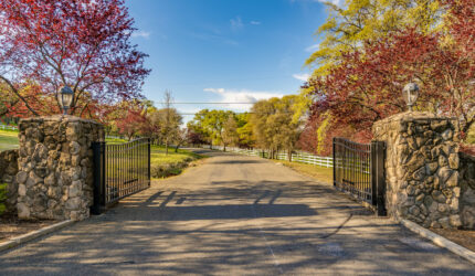 Gated driveway to community in Placer County